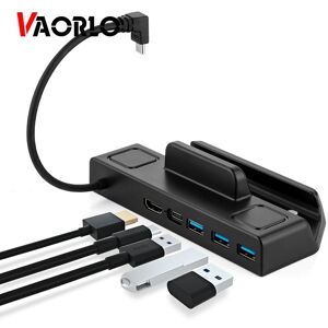 VAORLO Steam Deck Docking Station TV Base Stand 5 in 1 Hub Holder Dock 4K 60HZ HDMI-compatible USB-C for Steam Deck Dock Console Hub