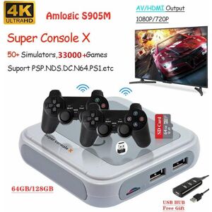 Little Tao NEW Retro Game Box Super Console X Video Game Console For PSP/PS1/MD/N64 WiFi Support HD Out Built-in 50 Emulators 90000+Games