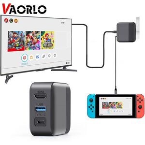 VAORLO NS AC Adapter Charger TV Convert Dock 4K HD Output USB 3.0 Fast Charging for Nintendoswitch Nintendo Switch Console Accessories