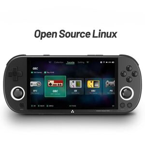 QINQING Handheld Game Console 4.96'' IPS Screen Linux System Joystick RGB Lighting Retro Video Game Console