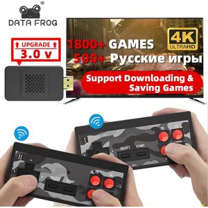 DATA FROG 4K HD Video Game Console Build In 1800 NES Games Mini Retro Dendy Console Wireless Controller TV Output