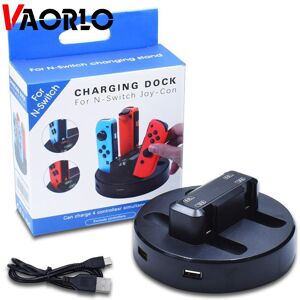 VAORLO 4 in 1 Charger Stand For Switch Joycon Dock Charging Station With LED Indicator Compatible-Nintendo Switch game Accessories