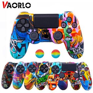 VAORLO Silicone Protection Case For SONY Playstation 4 PS4 Controller Rubber Protective Skin Cover for PS 4 Joystick Gamepad Cap cases