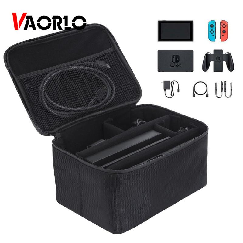 VAORLO Zipper Handle Carry Bag Console Travel Carrying Case Gamecard Holders Pouch Storage Bag for NS Portable EVA for Nintend Switch