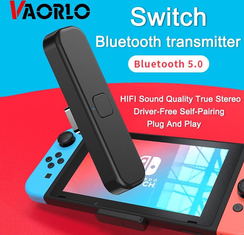 VAORLO Switch USB C Bluetooth 5.0 Audio Transmitter Wireless Low Latency Adapter For Nintendo Switch/PS4/PS5 Plug And Play