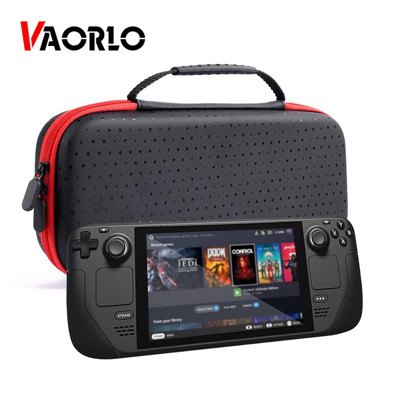 VAORLO Hard Cover Carrying Case Shell Travel Storage Bag Compatible with Steam Deck Game Console Controller Bag Accessories