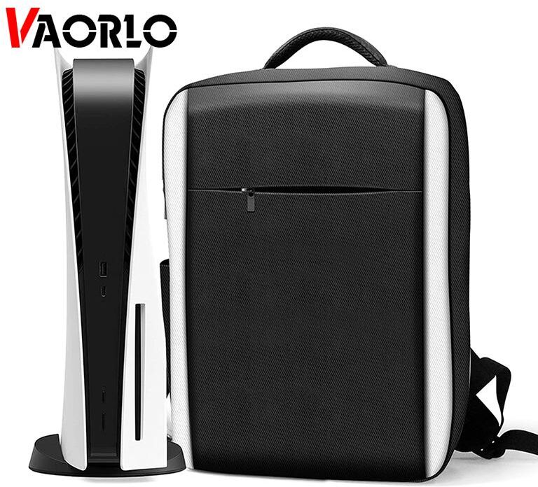 VAORLO Portable Travel Backpack For PS5 PlayStation5 Console Storage Bag Shockproof Waterproof Protection Shoulder Bag Host