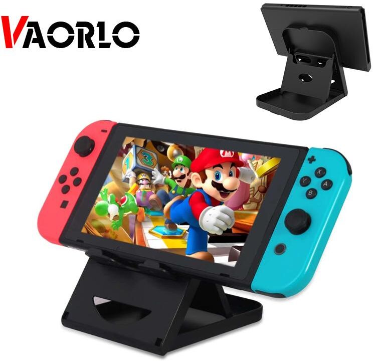 VAORLO ABS Adjustable Foldable Compact Bracket Play stand Stand Holder Dock For Nintendo Switch Console Controller For All Smart Phone