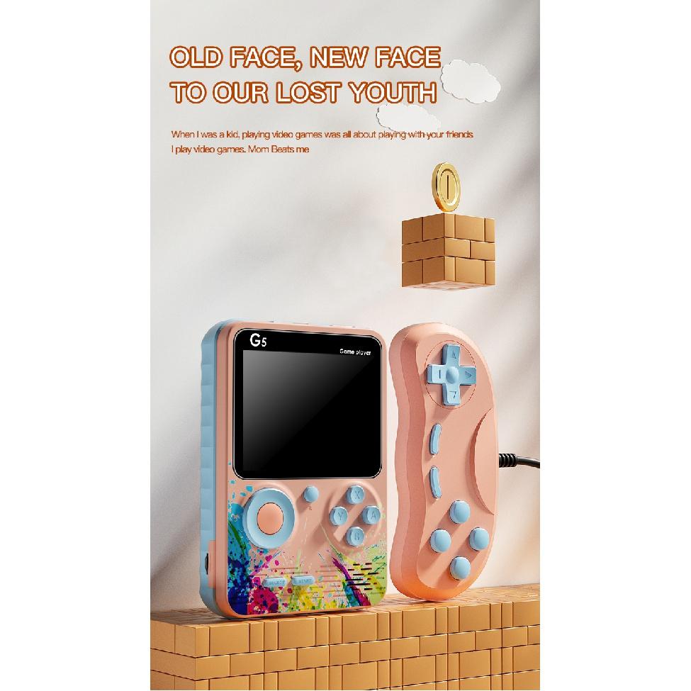 Original Life Fabulous New G5 Handheld Game Machine Colorful Macaron Game Machine 500-in-One Color Screen Retro Children's