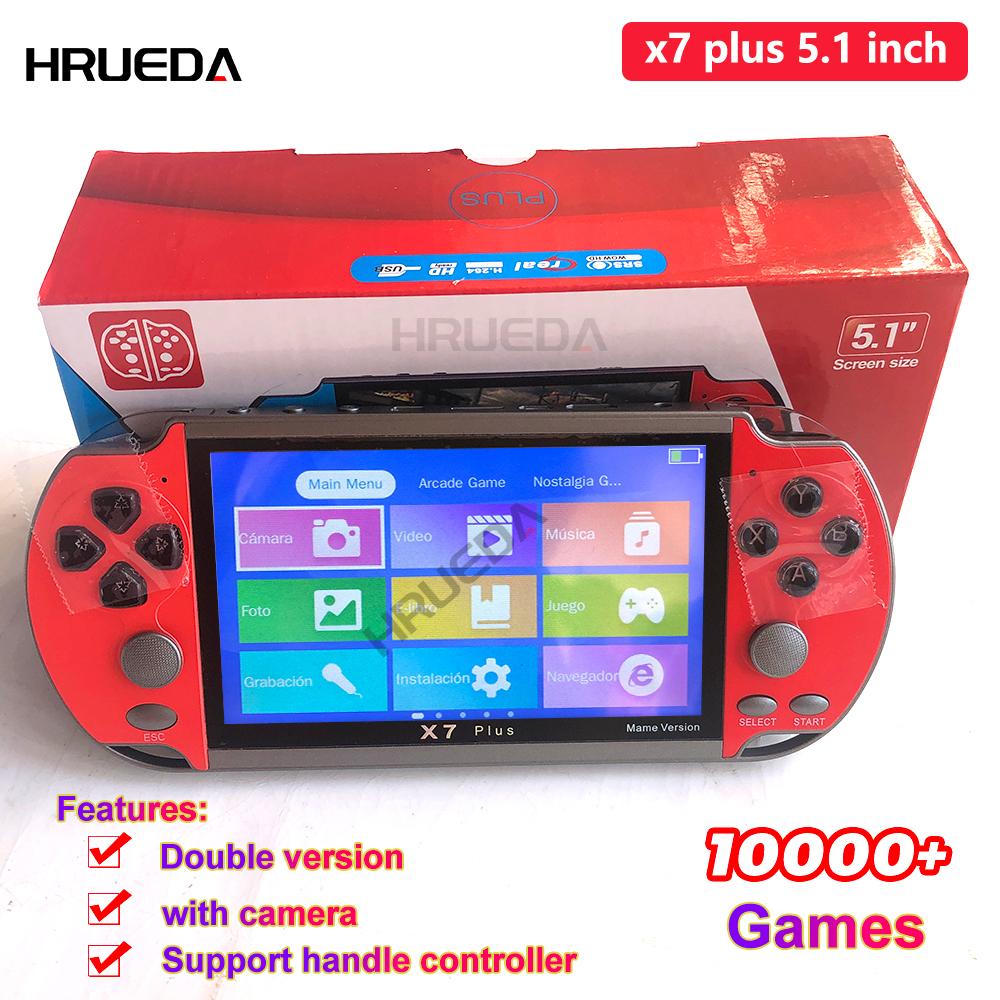 Essager Electronic X7 Plus 5 1 Inch Double Version Handheld Game Console High-definition Screen Handheld Portable Audio And Video Player 10000+game