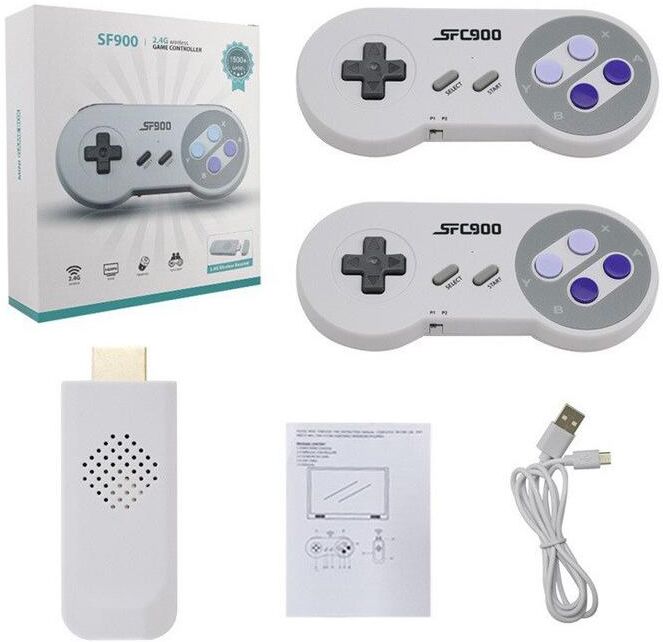 BlitzWolf SF900 4700 Games 8Bit 16 Bit SNES NES Retro TV Game Console HD Classic Video Game Stick Wireless Gamepad Controller