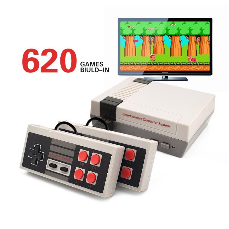 Digital Trolley Retro Classic Game Consoles Built-in 620 Childhood Classic GameConsole+Dual Control