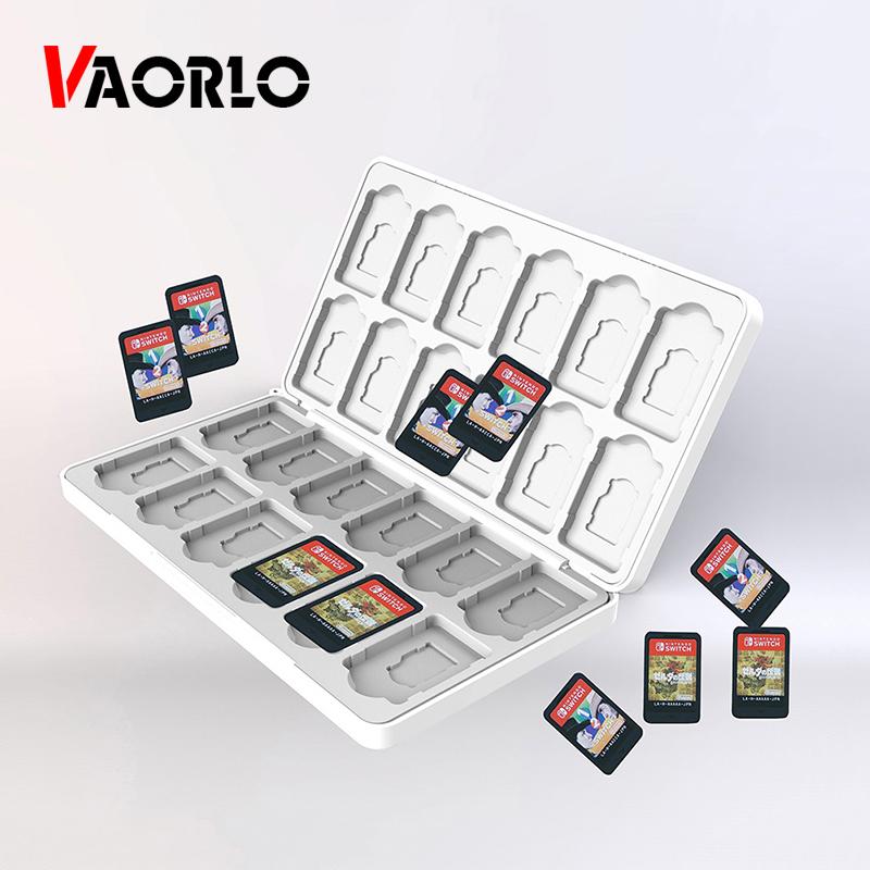 VAORLO New Nintendo Switch Accessories Game Card Case 24 in 1 Switch/Lite Check Pattern Multicolor Game Card Storage Box