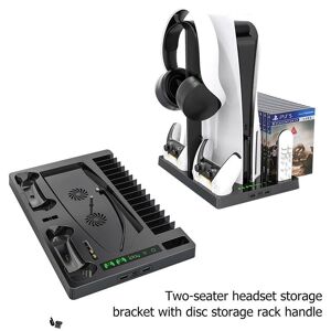 HZ-C For PS5 Stand with Cooling Fan Base Disc Storage Rack Dual Controller Charger Console Charging Station Fan Cooler Support