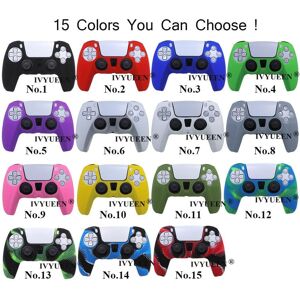 AudreyKey IVYUEEN Anti-slip Silicone Cover Skin for Sony PlayStation Dualshock 5 PS5 Controller Case Thumb Stick Grip Cap for DualSense