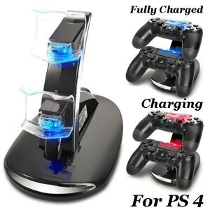 HOMEONE Dual USB PS4 Controller Charger Dock Station With LED Indicator Fast And Safe Charging For PS4  Gaming Console Controller
