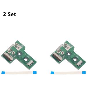 happybuySE 2Pcs USB Charging Port Socket Board Controller 12 Pin Flex Cable for PS4 JDS-030