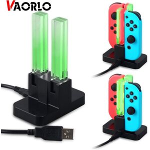 VAORLO 4 In 1 Charging Stand LED Charging Dock Station Charger Cradle For Nintendo Switch 4 Joy Con Controllers Adapter NS Accessories