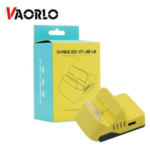 VAORLO For Nintendo Switch/Switch Lite Dock Stand Universal Adjustable USB Type-C Charging Charger Base Stand With 4 USB HUB