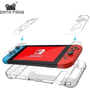 DATA FROG Transparent Protective Cover For Nintendo Switch Case With Tempered Glass Screen Protector For Nintendo Switch Console