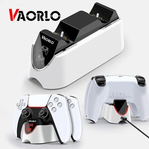 VAORLO For PS5 Fast Charging Dock Stand LED Dual Wireless Controller Charger With 1M USB Charging Cable For Playstation 5 Gamepad Joystick
