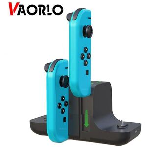 VAORLO 6 in 1 Charging Station Docking Type-C For Switch Joy-Con Controllers Portable LED Display Charger Stands For switch