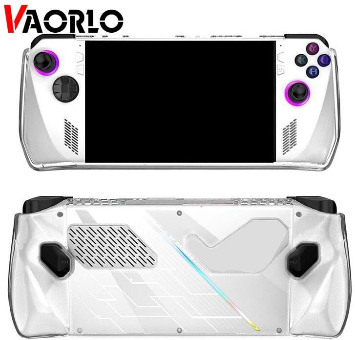 VAORLO For Asus ROG Ally Soft TPU Transparent Shell Protective Case Cover Waterproof Full Protect Handheld Game Console Accessories