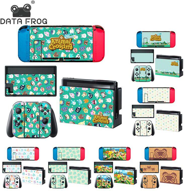 DATA FROG Full Wrap Protective Stickers For Nintendo Switch Animal Crossing Decal Protector Cover Skin Stickers For NS Console