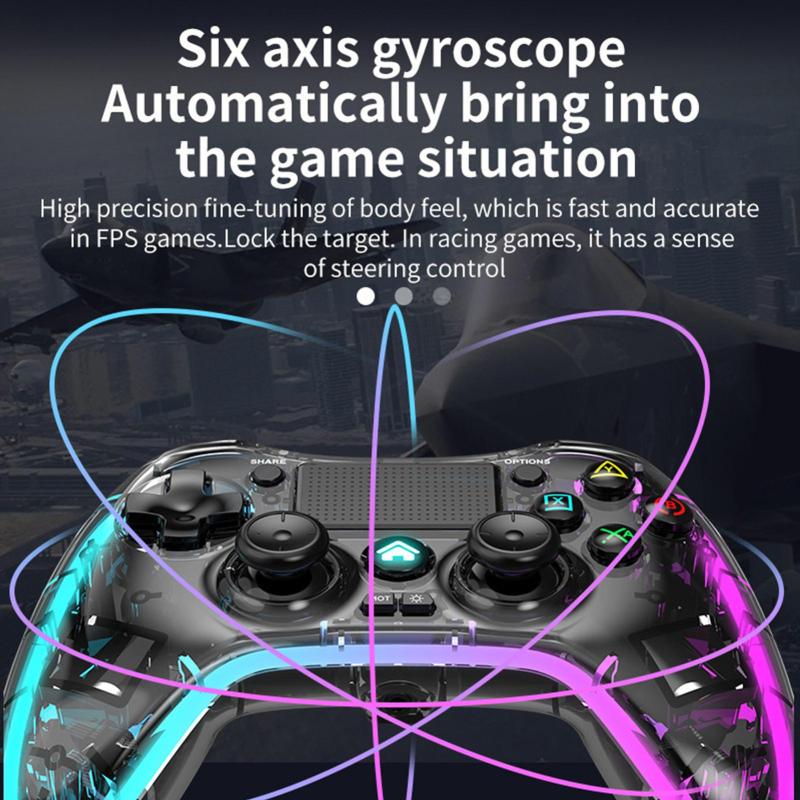 COOL CELLPHONE Wireless Game Controller Compatible For Ps4 Game Console Bluetooth-compatible Gamepad Joystick With RGB Light