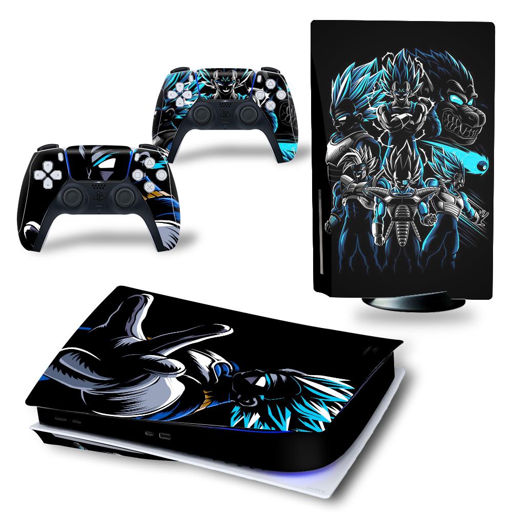 PS5 Stickers Anime Vinyl Skin Sticker for PS5 Disk Edition Slim Console and 2 Controllers Decal Cover