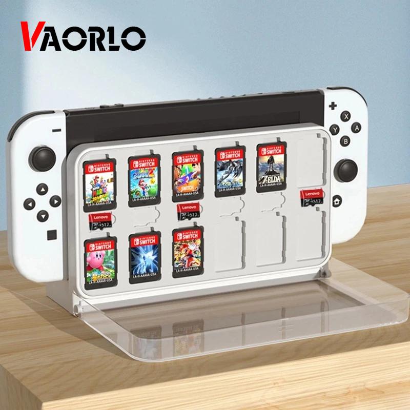 VAORLO Game Card Storage Case for Nintendo Switch OLED Dock Cover Dust Cover Game Card Display Case Switch OLED Gaming Accessories