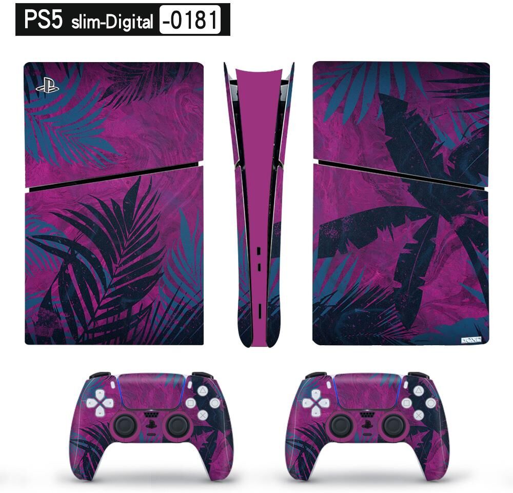 PS5 Stickers Art Vinyl Skin Sticker for PS5 Slim Digital Console and 2 Controllers Decal Cover