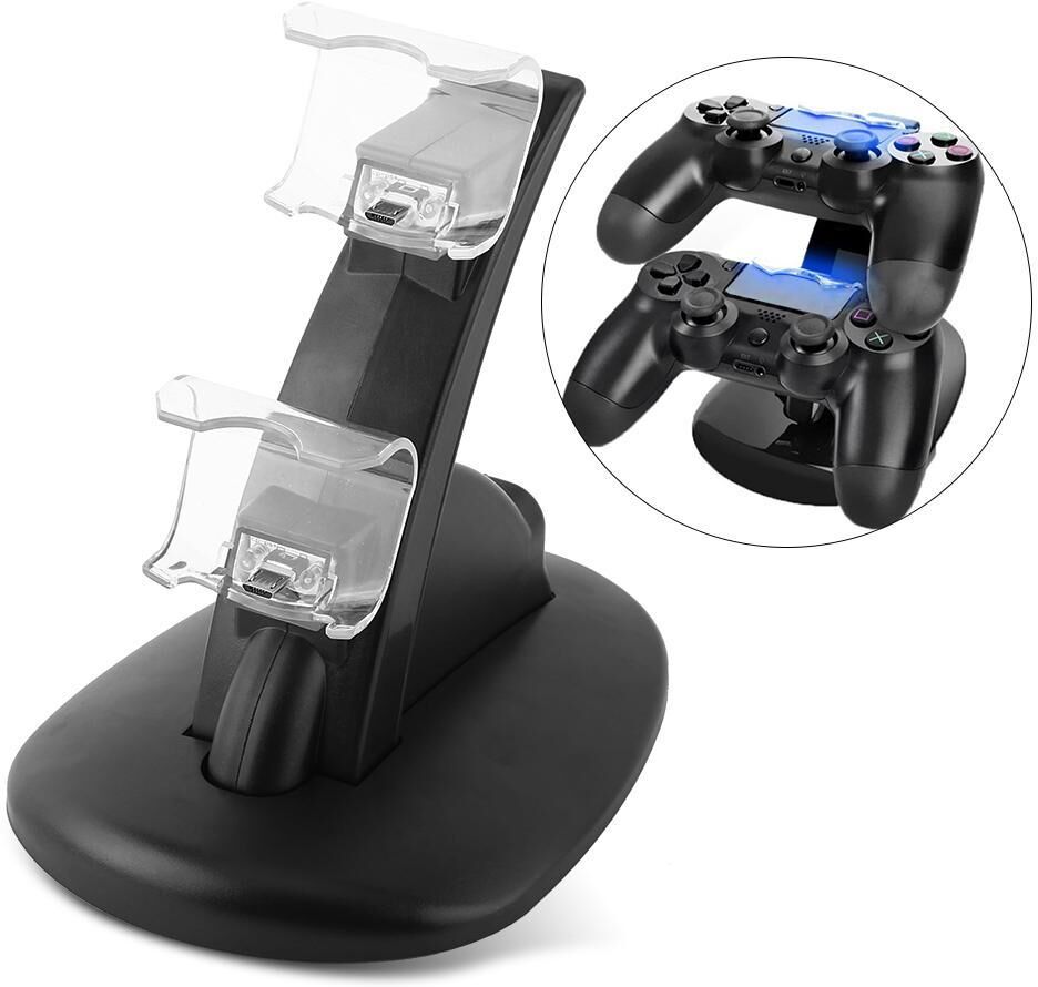 Pc1ZY Usb Dual Charging Charger Docking Station Stand For  4 Slim/Pro Controller Game Parts