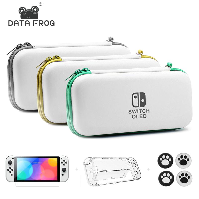 DATA FROG Portable Carrying Case Compatible Nintendo Switch OLED Console Screen Protector for Switch Oled Clear Case Accessories