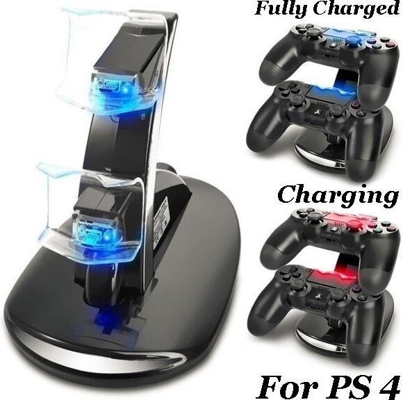 HOMEONE Dual USB PS4 Controller Charger Dock Station With LED Indicator Fast And Safe Charging For PS4  Gaming Console Controller