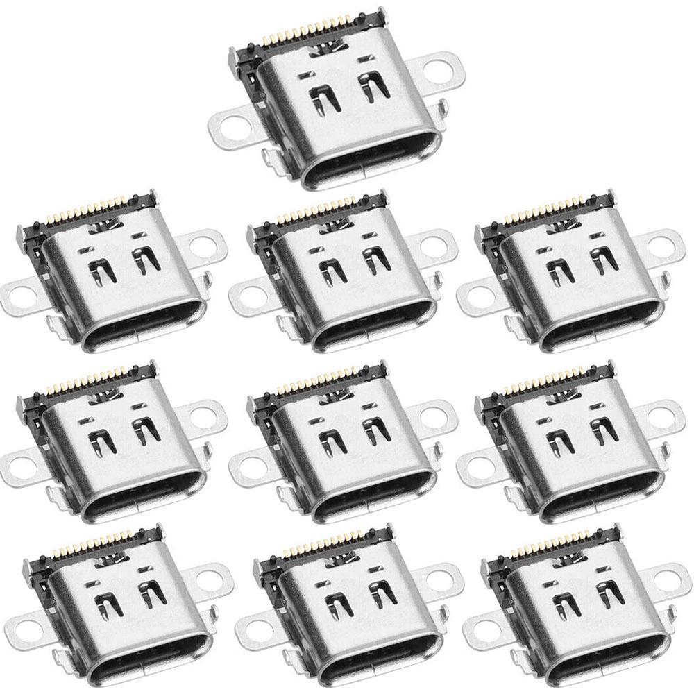 FYUU-autoparts 10PCS 12-pin Replacement Type C Charging Port Double For  Switch Console
