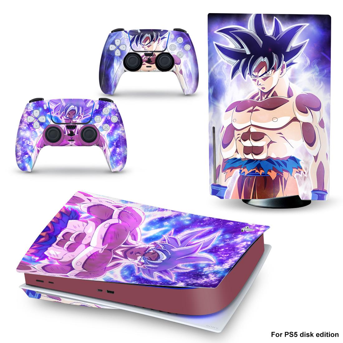 PS5 Stickers Anime Vinyl Skin Sticker for PS5 Disk Edition Slim Console and 2 Controllers Decal Cover