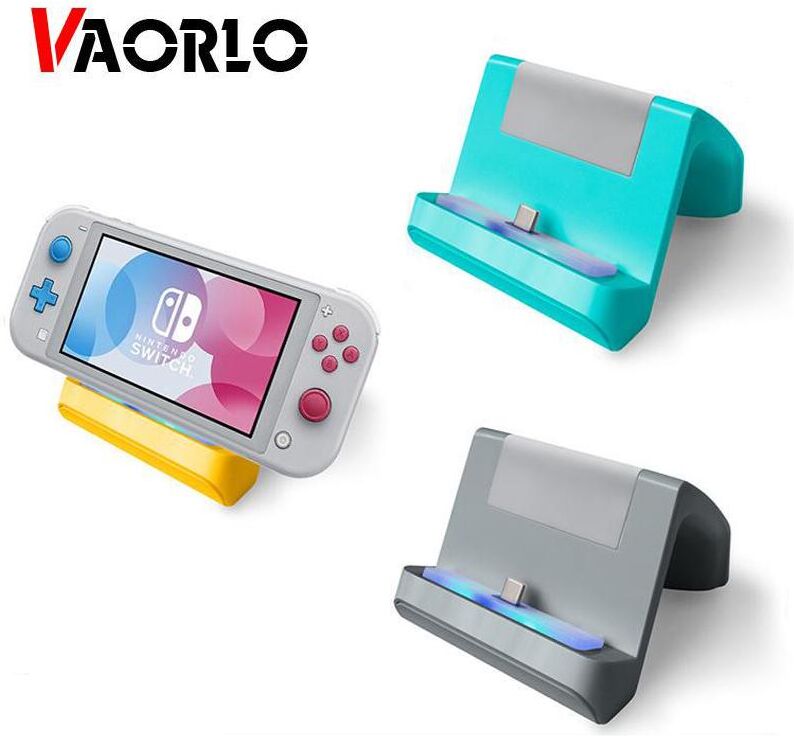 VAORLO Universal USB Type-C Charging Stand For Nintendo Switch Lite Dock Console Charging Base Mini Bracket Charger