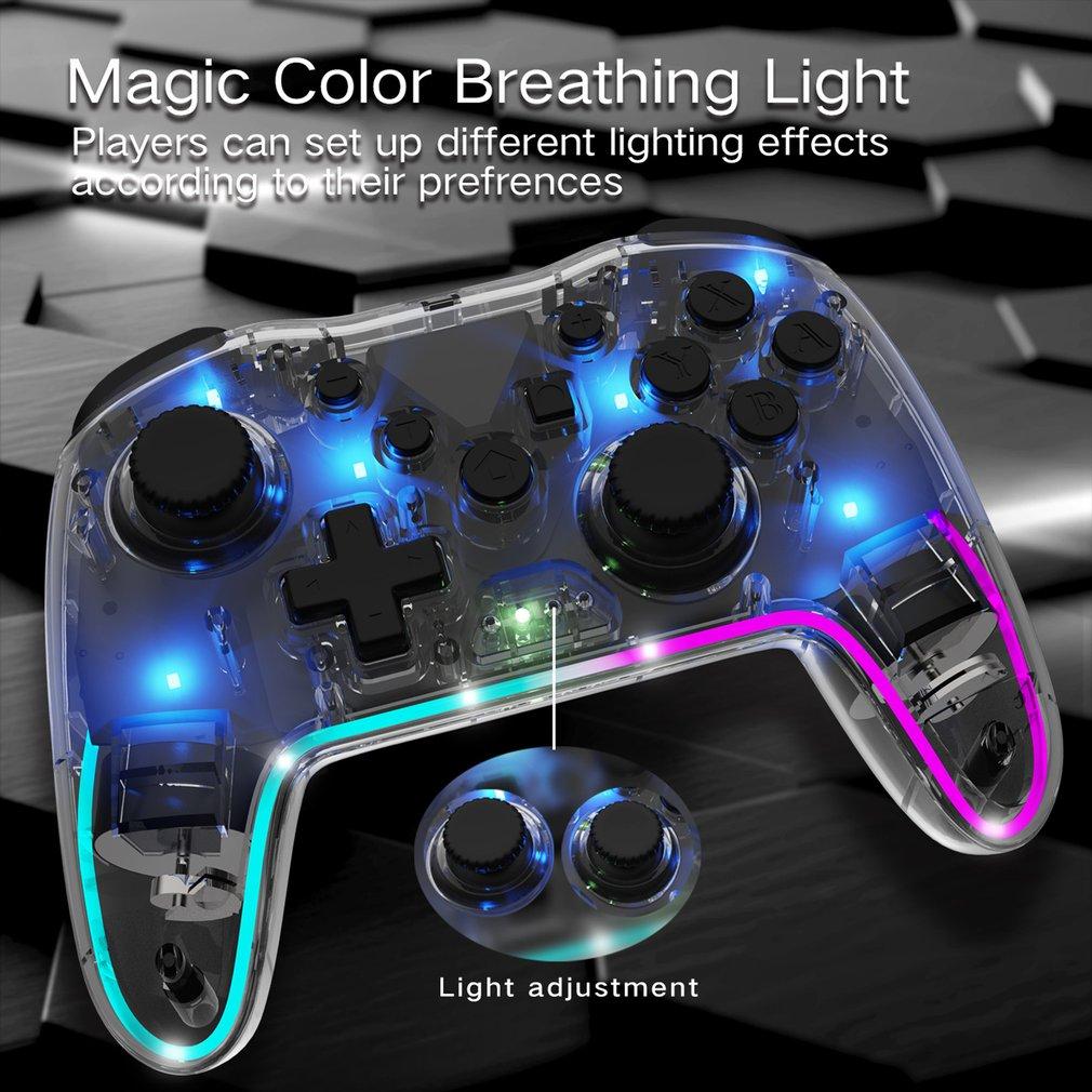 ICOCO MiHOME Handle For Switch For Switch Pro Transparent Light Strip Game Console Gamepad