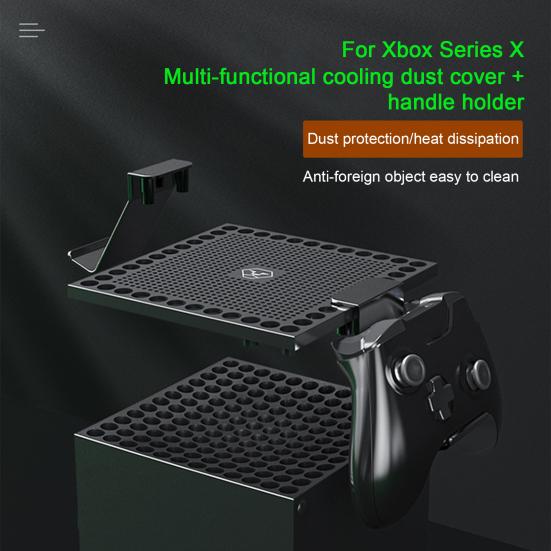 langudi Dust-Proof Cover Set with Controller Holder Simple Installation Mesh Filter Covers for Xbox Series X Console