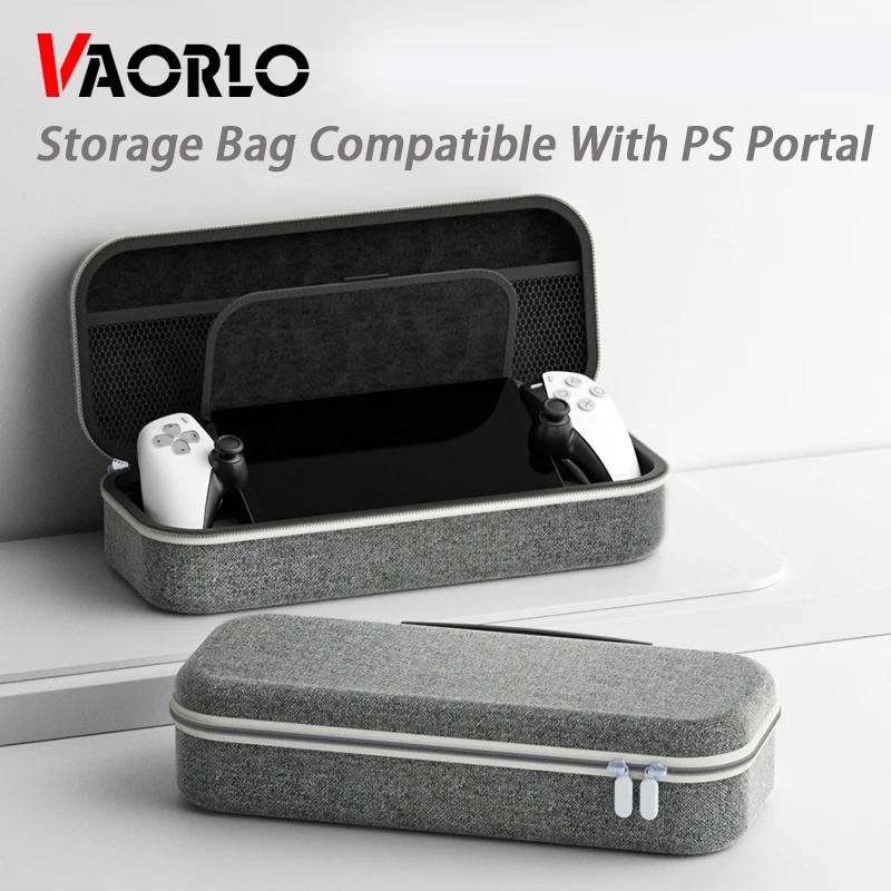 VAORLO Portable Case Bag for PS Portal Case EVA Hard Carry Storage Bag Compatible With PS5 Portal Handheld Game Console Accessories