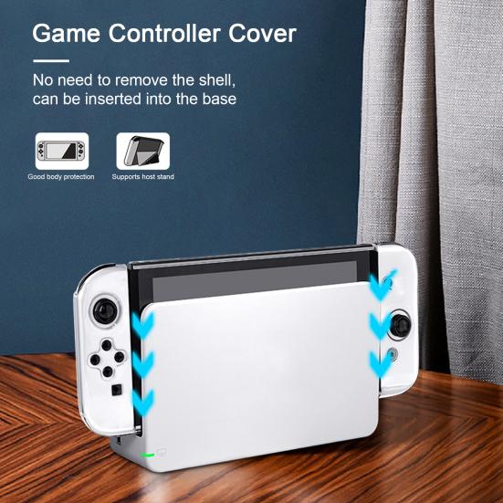 Smart Phone 1 Set Console Protective Case Scratch-resistant Transparent Game Controller Protective Cover for Switch OLED