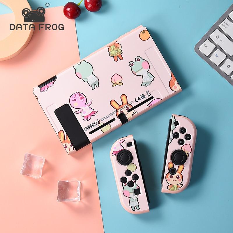 DATA FROG Cute Cartoon TPU Protective Case For Nintendo Switch Hard Faceplate Front Cover For Nintendo Switch TV Dock Base Cover