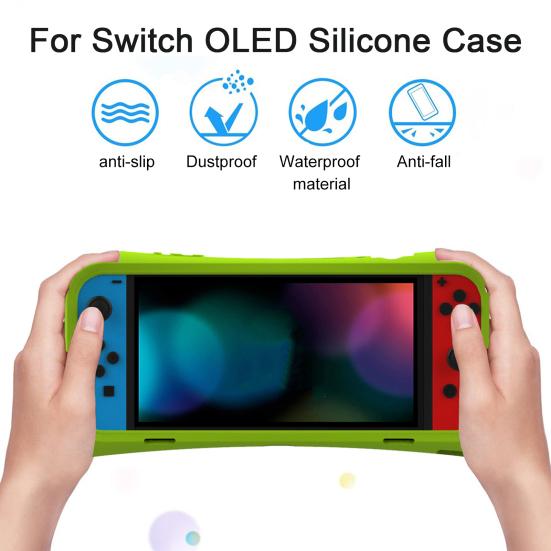 yixiubaoo Game Console Protective Case Soft Flexible Impact Resistant Shockproof Anti-Scratch Silicone Protective Cover Shell for Switch OLED