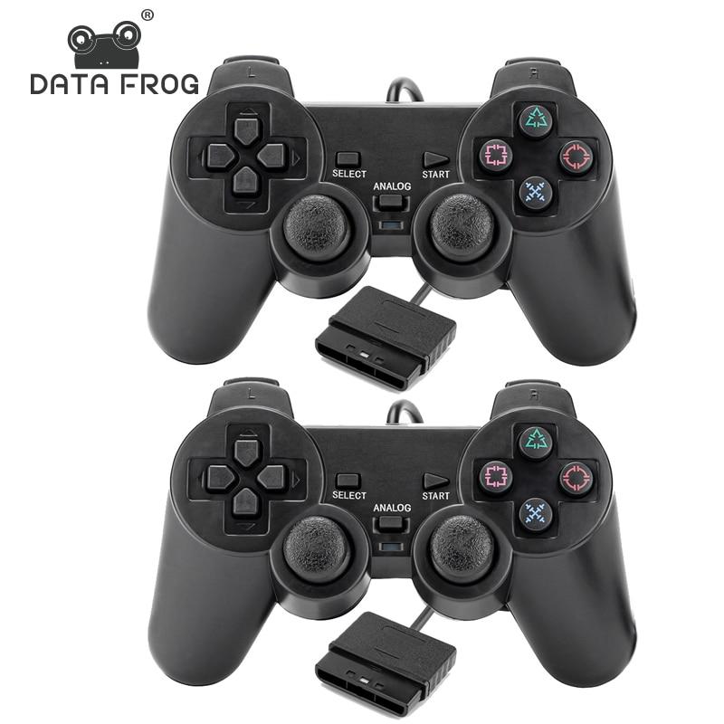 DATA FROG Wired Controller For PS2 USB Game Controller Double Vibration Joystick Gamepad For PC/Sony Playstation2 Console