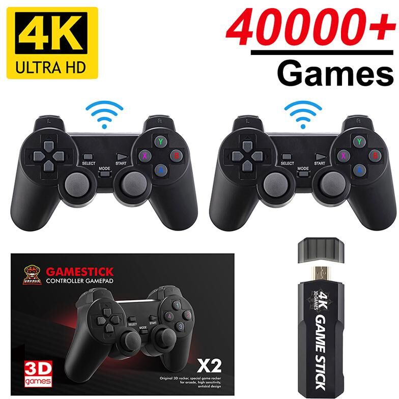 CLOUD Game 128G 40000 Games Retro Game Console 4K HD Video Game Console 2.4G Double Wireless Controller Game Stick For PSP PS1 GBA