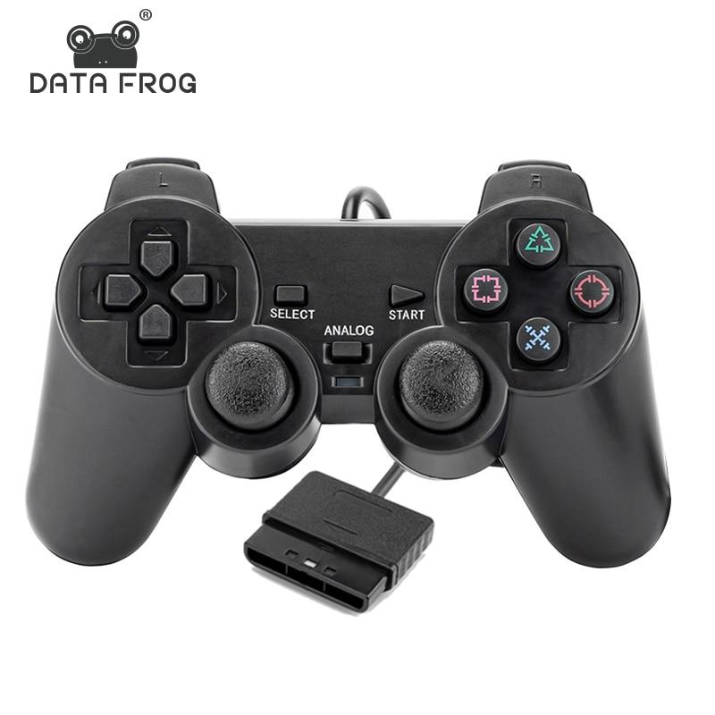 DATA FROG Wired Controller For PS2 Console With Double Vibration Wired Remote Gamepad For Sony Playstation 2 Joystick