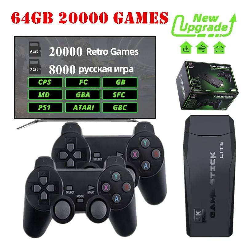 PRISMA Video Game Console 2.4G Double Wireless Controller Game Stick 4K 20000 Games 64 32GB Retro Games for PS1/GBA Boy Christmas Gift