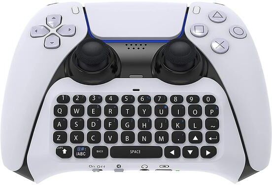 DERAM ONE PS5 Portable Wireless Bluetooth Keyboard, Rechargeable Handheld Controller Handle Keyboard, Controller Keyboard Suitable for Playstation 5 Controller