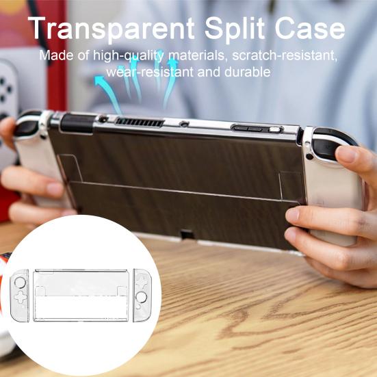 caicaichen 1 Set Console Protective Case Scratch-resistant Transparent Game Controller Protective Cover for Switch OLED